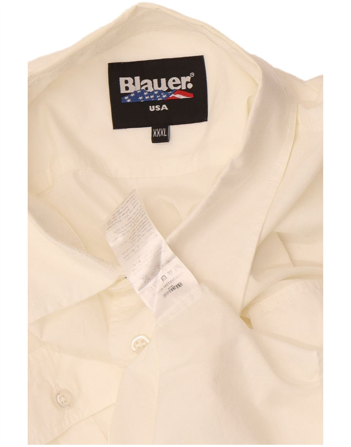 Ανδρικό πουκάμισο Blauer 3XL Λευκό βαμβακερό