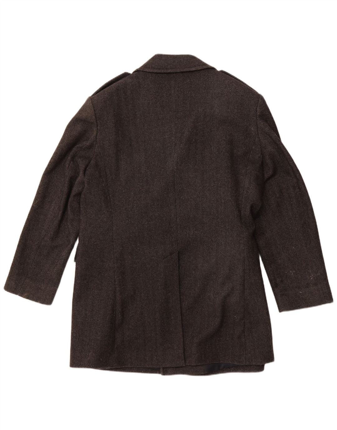 JAEGER Ανδρικό παλτό μπιζελιού UK 42 XL Γκρι μαλλί ψαροκόκαλο