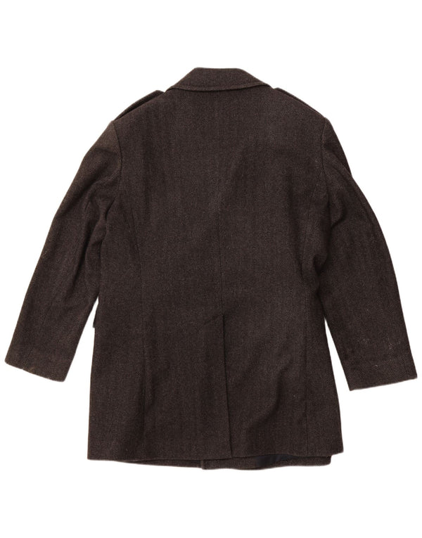 JAEGER Ανδρικό παλτό μπιζελιού UK 42 XL Γκρι μαλλί ψαροκόκαλο