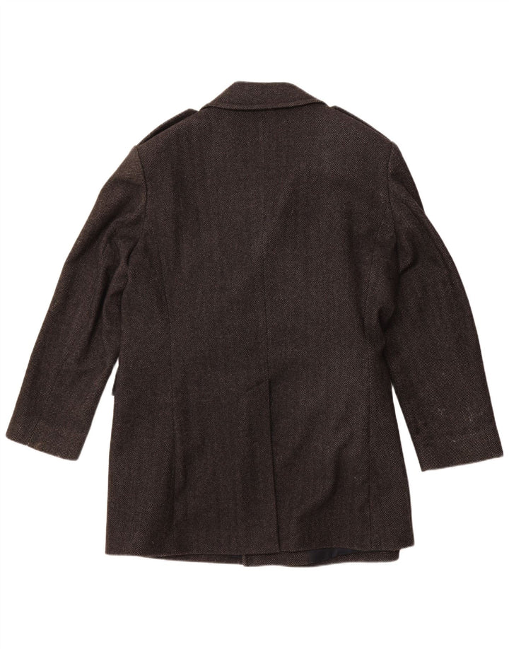 JAEGER Ανδρικό παλτό μπιζελιού UK 42 XL Γκρι μαλλί ψαροκόκαλο