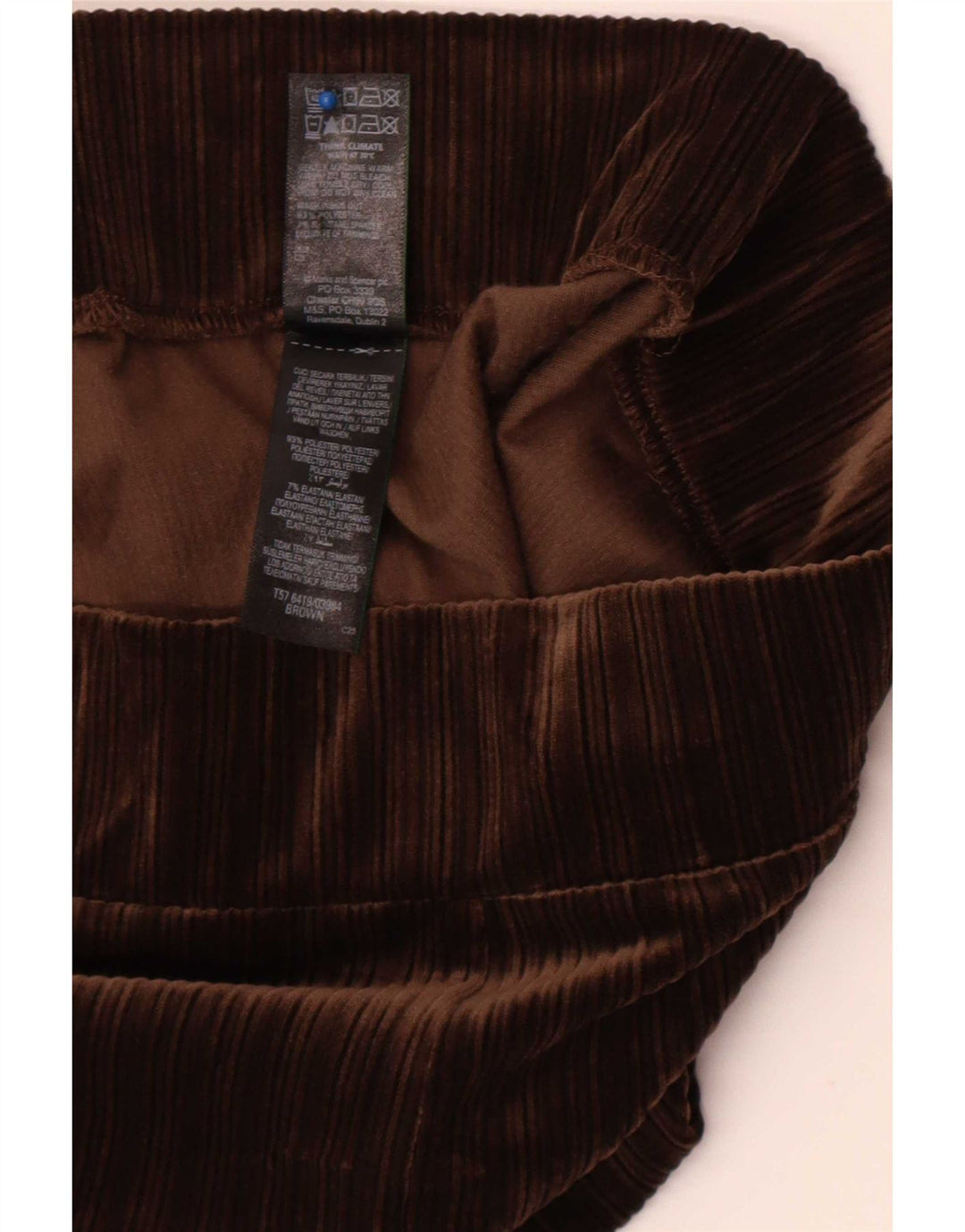 Marks & Spencer Γυναικεία βελούδινα κολάν UK 16 Large Brown Polyester