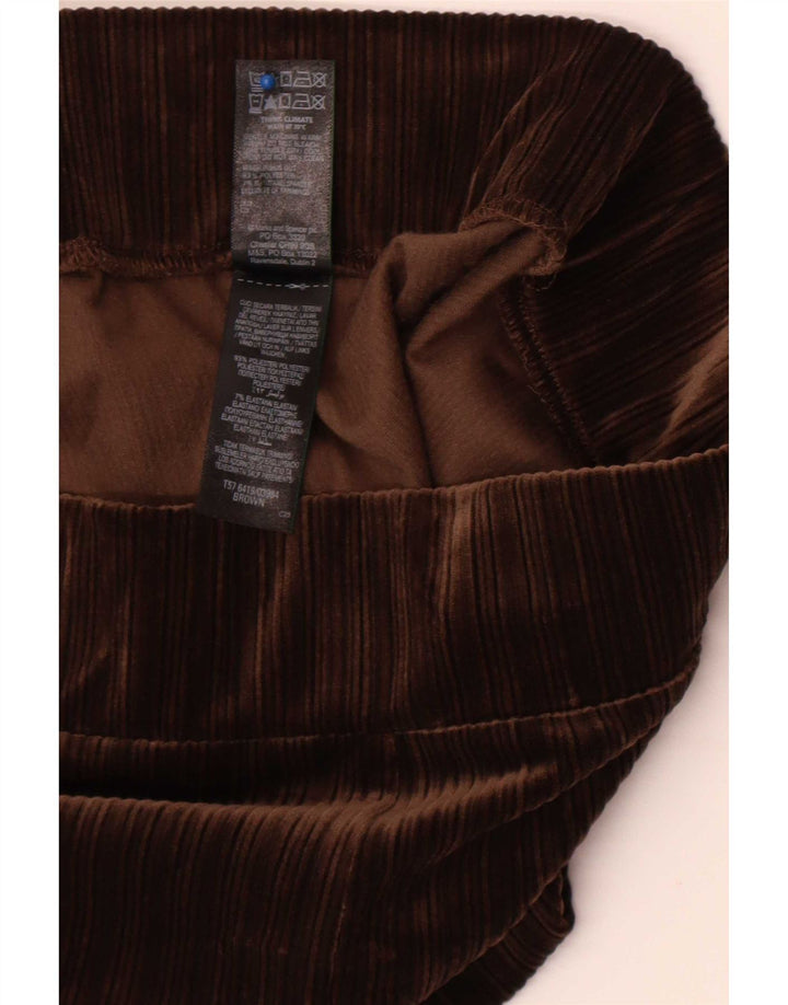 Marks & Spencer Γυναικεία βελούδινα κολάν UK 16 Large Brown Polyester