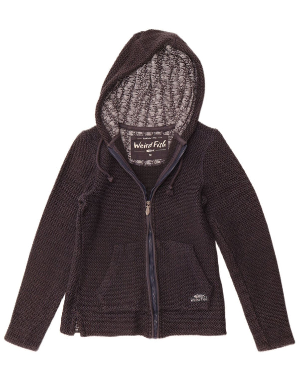 Γυναικείο πουλόβερ με κουκούλα WEIRD FISH UK 10 Small Navy Blue από βαμβάκι