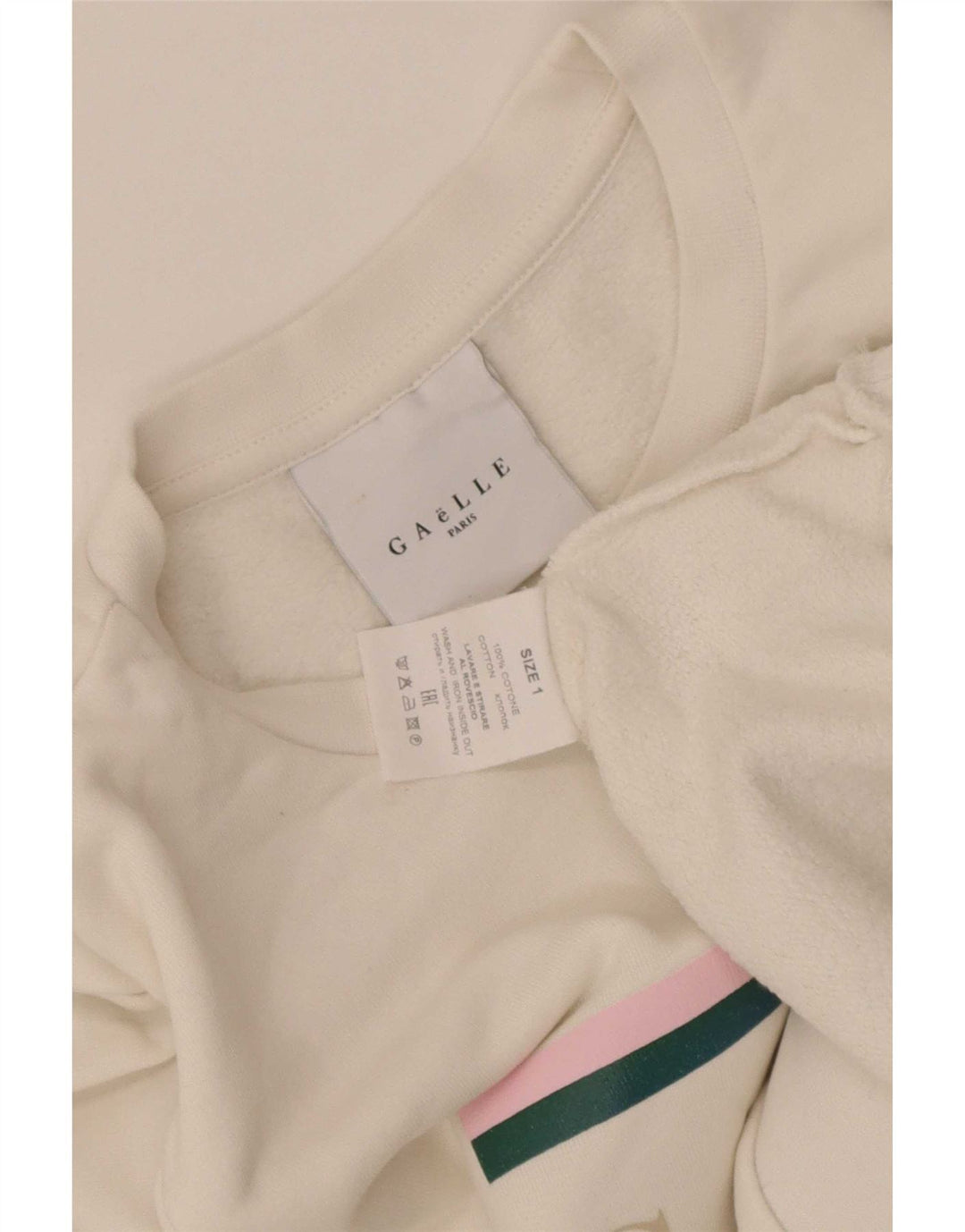 Γυναικεία γραφική φούτερ Gaelle Jumper UK 14 Μεσαίο λευκό βαμβακερό
