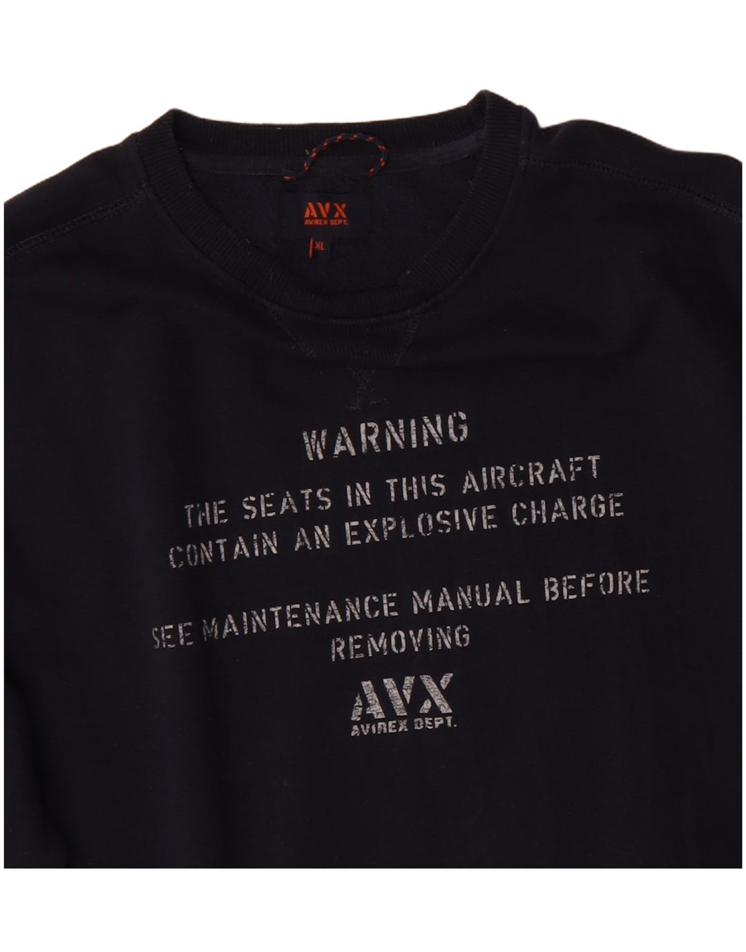 Ανδρικό γραφικό φούτερ AVIREX Jumper XL Navy Blue Cotton