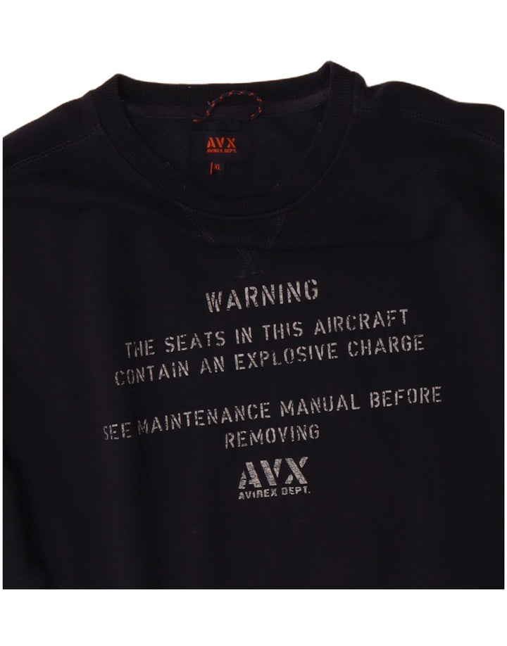 Ανδρικό γραφικό φούτερ AVIREX Jumper XL Navy Blue Cotton
