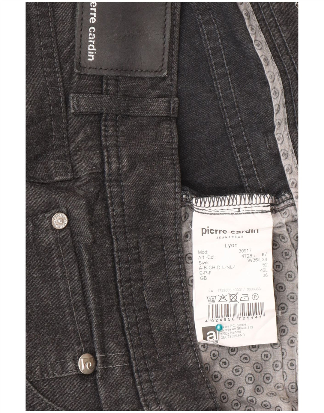 Ανδρικό τζιν ίσιο Pierre Cardin W36 L34 Γκρι Πολυεστέρας
