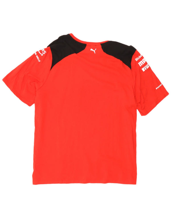 Ανδρικό γραφικό μπλουζάκι Puma Ferrari Top 2XL Κόκκινο βαμβακερό μπλοκ