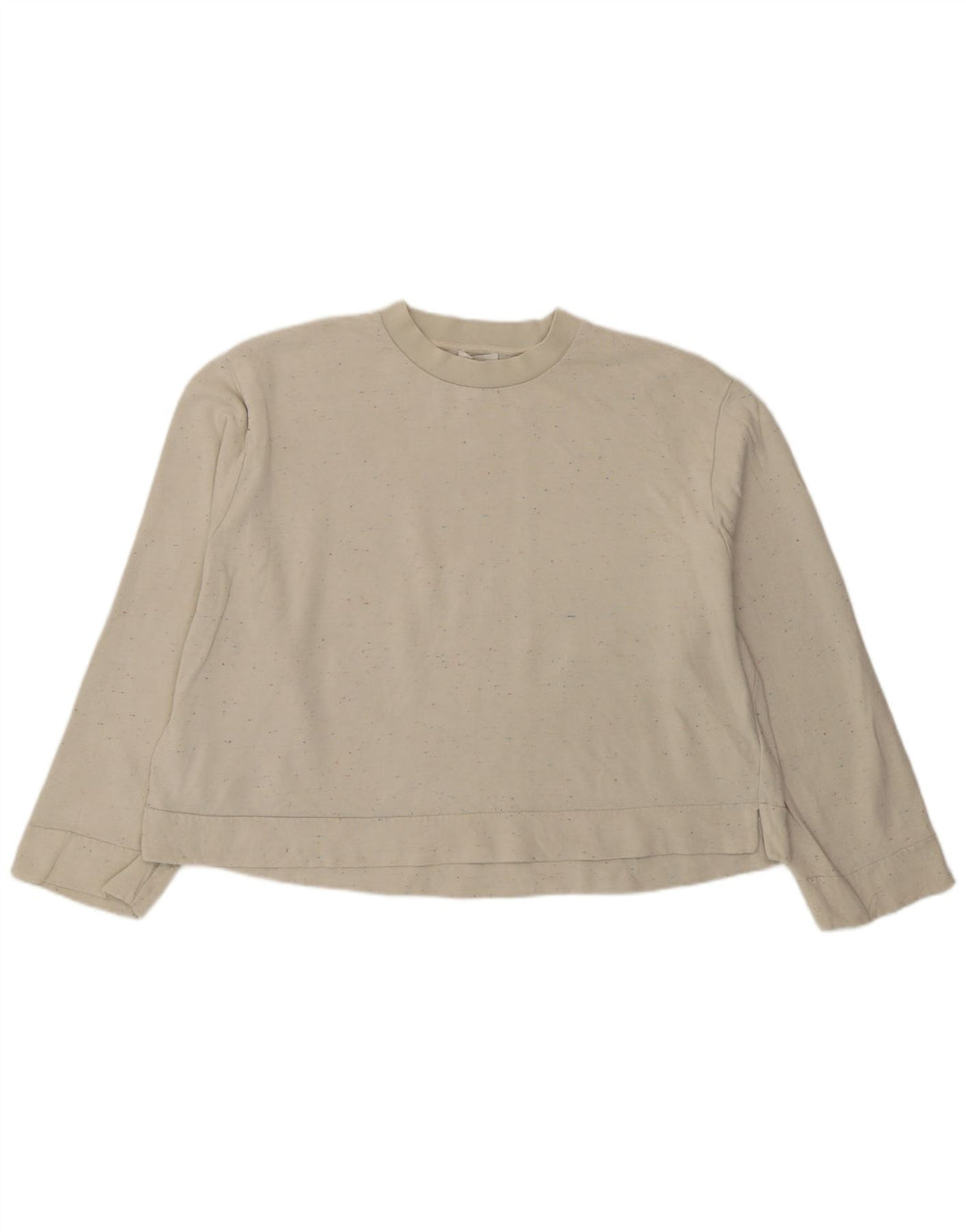 Cos Γυναικεία φούτερ υπερμεγέθη Jumper UK 10 Small White Flecked βαμβακερό