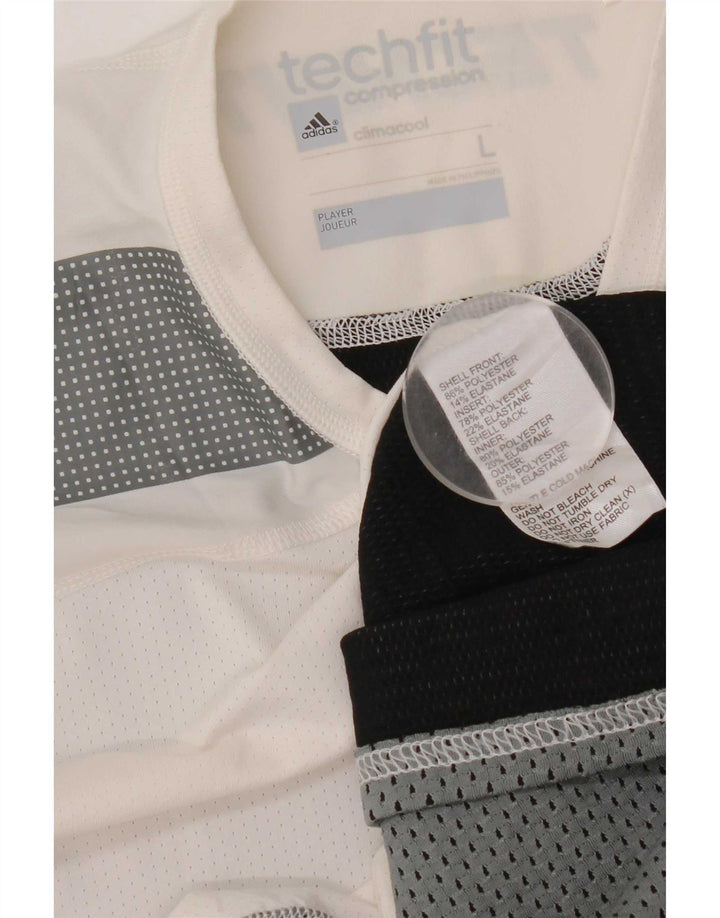 Ανδρικό μπλουζάκι με γραφικό συμπίεση Adidas Top Large White Colourblock