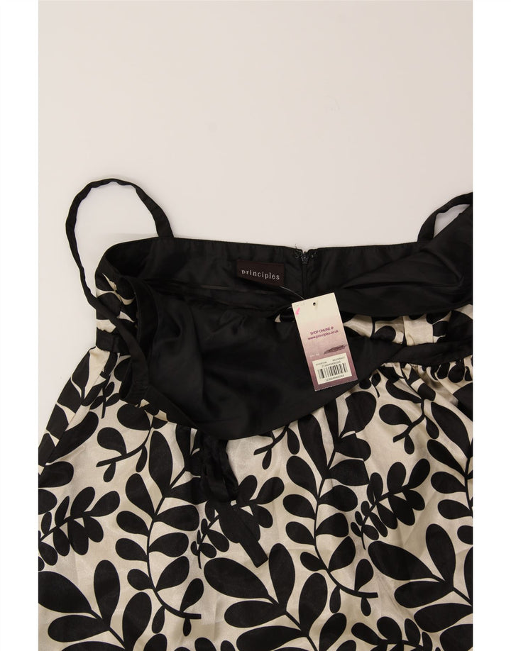 PRINCIPLES Womens Sundress IT 46 Large Black Floral Polyester Vintage Principles and Second-Hand Principles from Messina Hembry 