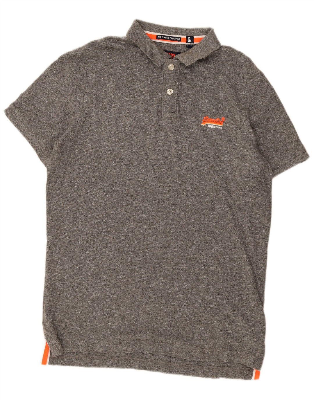 Ανδρικό μπλουζάκι πόλο Superdry 2XL Γκρι βαμβακερό