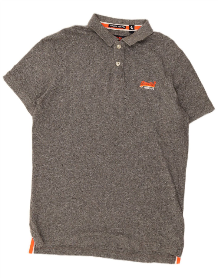 Ανδρικό μπλουζάκι πόλο Superdry 2XL Γκρι βαμβακερό