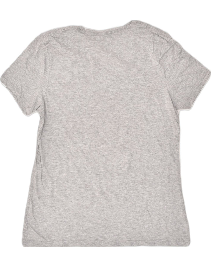 MAJESTIC Womens Graphic T-Shirt Top UK 16 Large Grey Cotton | Vintage Majestic | Thrift | Second-Hand Majestic | Used Clothing | Messina Hembry 