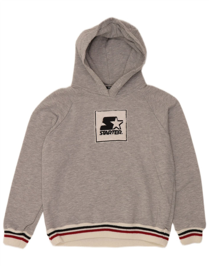 STARTER Womens Graphic Hoodie Jumper UK 14 Medium Grey