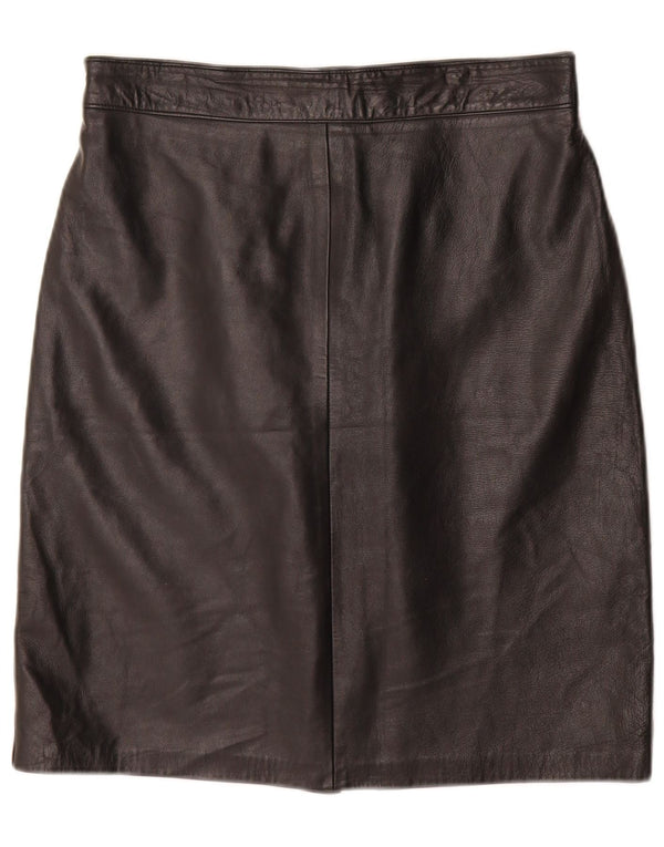 Vintage Γυναικεία Ψηλόμεση Δερμάτινη Φούστα IT 46 Large W28 Μαύρη Δερμάτινη