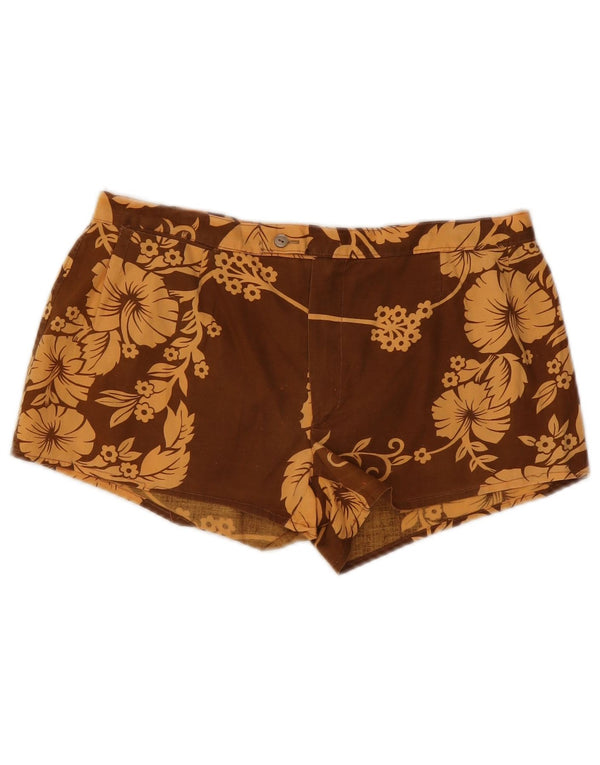 Vintage Γυναικείο Hot Παντελόνι W32 Μεσαίο Καφέ Floral
