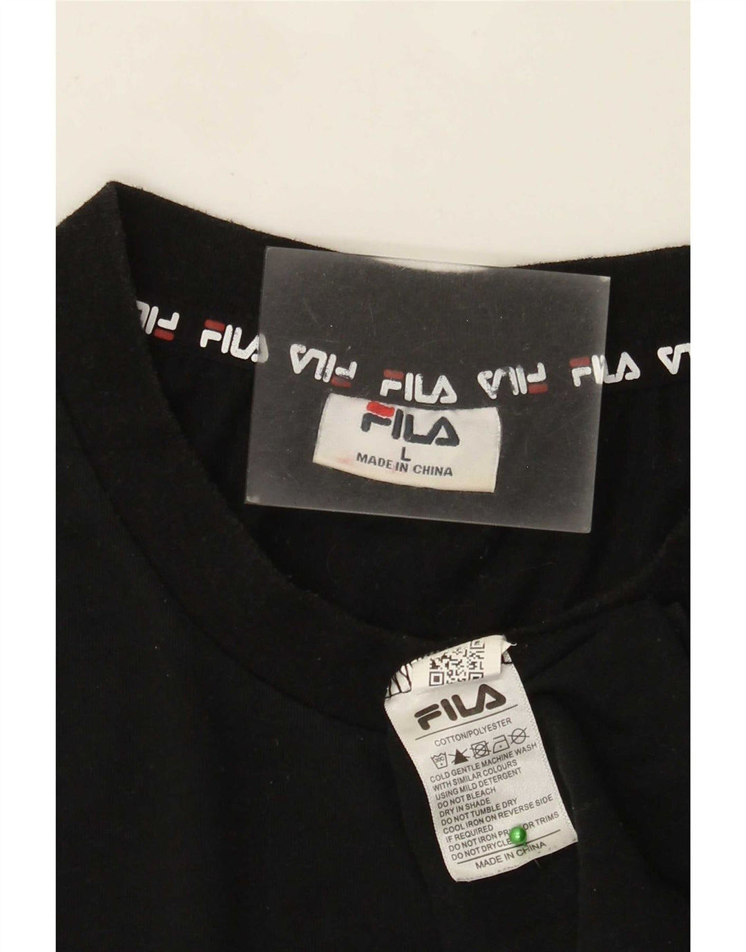 Ανδρικό γραφικό T-Shirt Fila Top μεγάλο μαύρο βαμβακερό