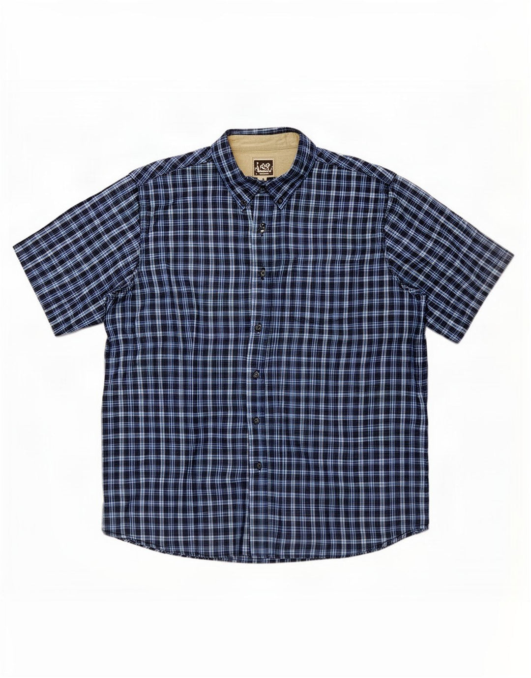 Ανδρικό κοντομάνικο πουκάμισο Lee 2XL Navy Blue Check Cotton