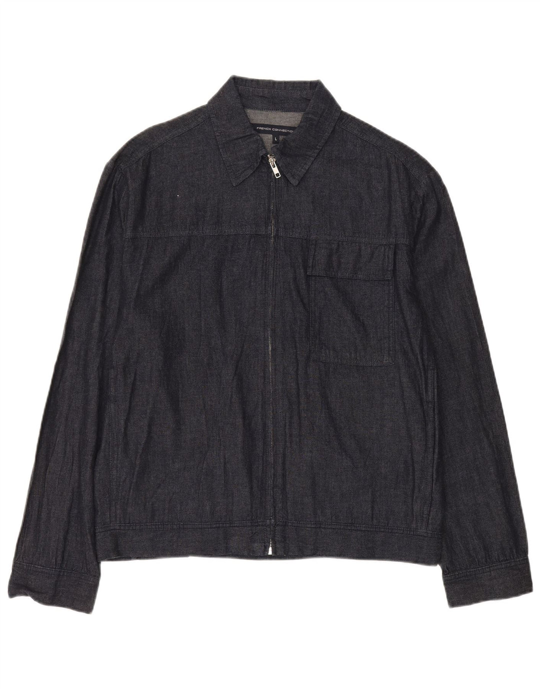 Ανδρικό τζιν Bomber Jacket French Connection UK 40 Large Navy Blue Cotton