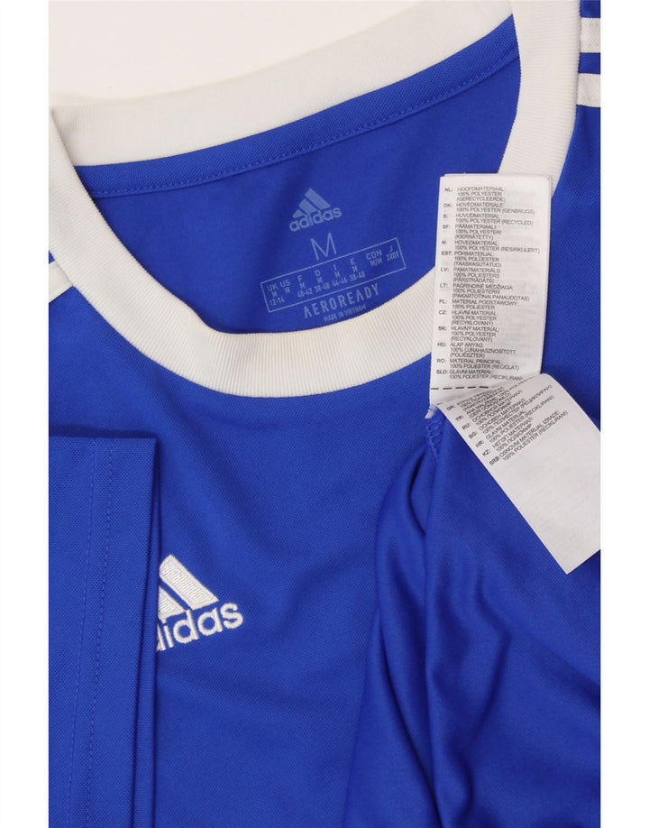Γυναικείο T-Shirt Aeroready ADIDAS Top UK 12/14 Μεσαίο μπλε πολυεστέρας