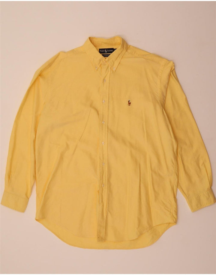 RALPH LAUREN Mens Yarmouth Shirt Size 16 1/2 Large Yellow Cotton