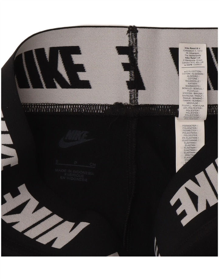 Γυναικεία γραφικά κολάν Nike UK 10 μικρά βαμβακερά μαύρα