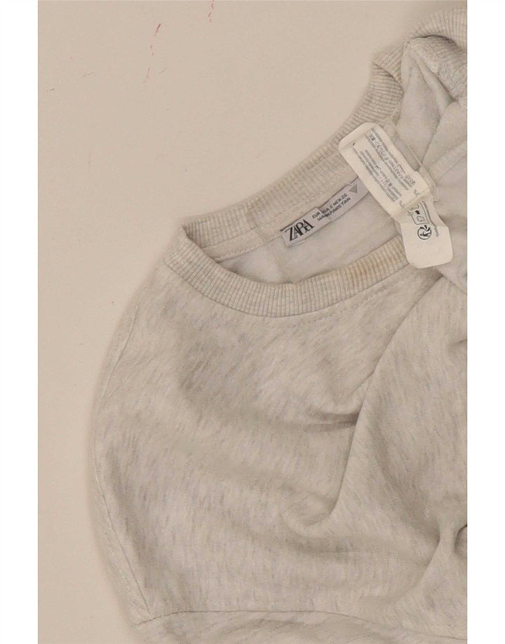 Zara γυναικεία φούτερ υπερμεγέθη Crop Jumper UK 10 Small Grey Flecked