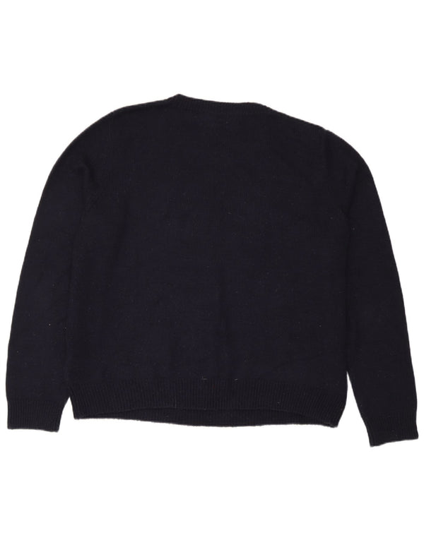 Marks & Spencer Γυναικείο πουλόβερ με λαιμόκοψη UK 18 XL Navy Blue Christmas