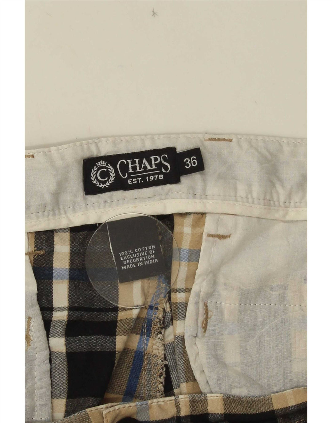 Chaps Ανδρικό σορτς Chino W36 Μεγάλο πολύχρωμο καρό βαμβακερό