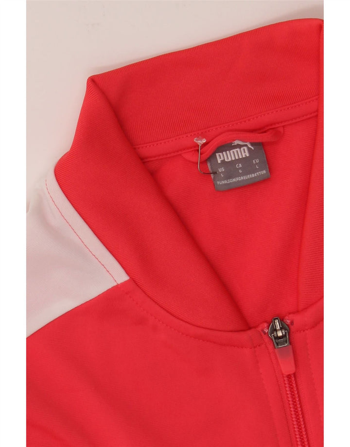 PUMA Womens Tracksuit Top Jacket UK 16 Large Red Colourblock Polyester Vintage Puma and Second-Hand Puma from Messina Hembry 