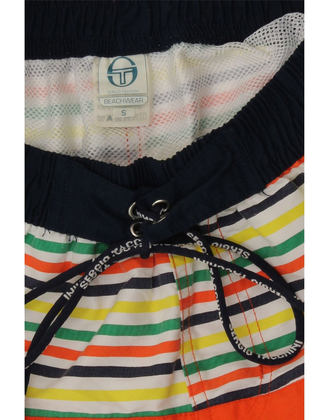 Ανδρικό γραφικό σορτς κολύμβησης Sergio Tacchini Μικρό πορτοκαλί ριγέ πολυεστέρα
