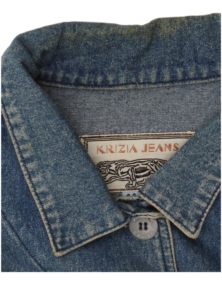 KRIZIA JEANS Γυναικείο Oversized Crop Τζιν μπουφάν IT 44 Medium Blue Floral
