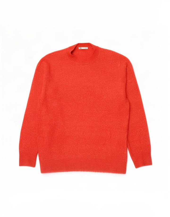Ανδρικό πουλόβερ Zara Crew Neck Jumper Μεσαίο Πορτοκαλί