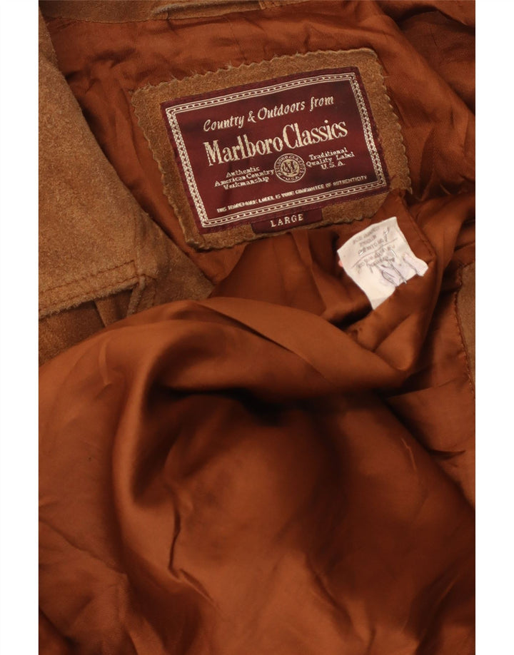 Ανδρικό Suede Jacket Marlboro Classics UK 40 Large Brown Δερμάτινο