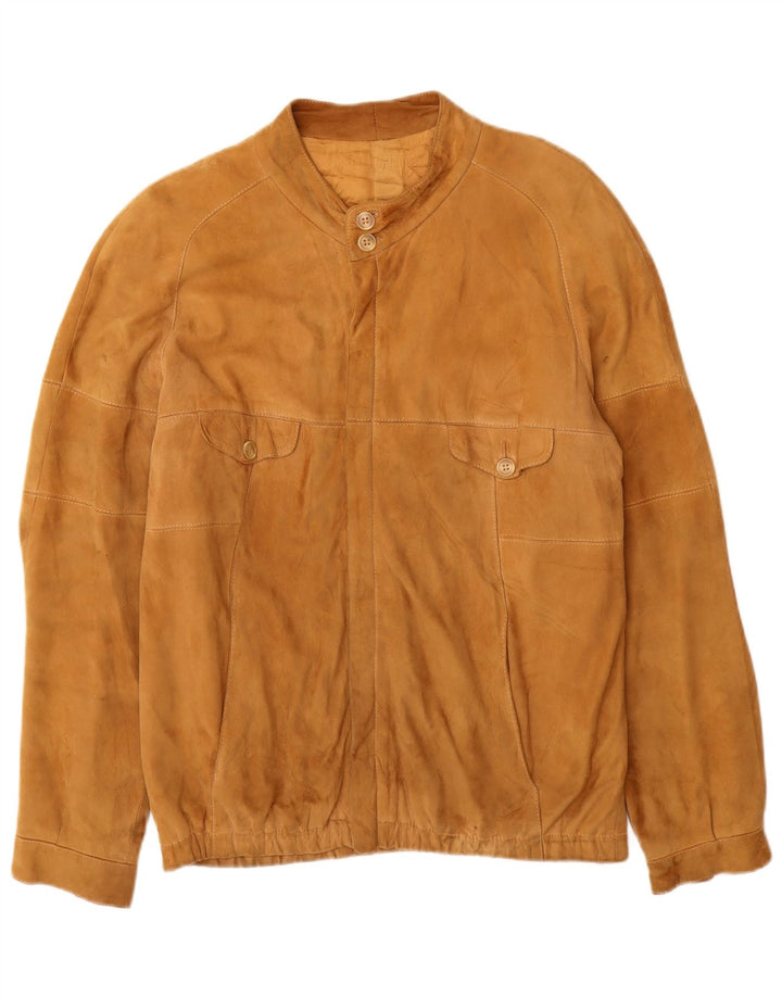 Vintage Ανδρικό Suede Bomber Jacket UK 38 Medium Brown