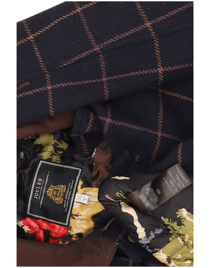 Joules Γυναικείο μπουφάν UK 12 Medium Navy Blue Check Wool