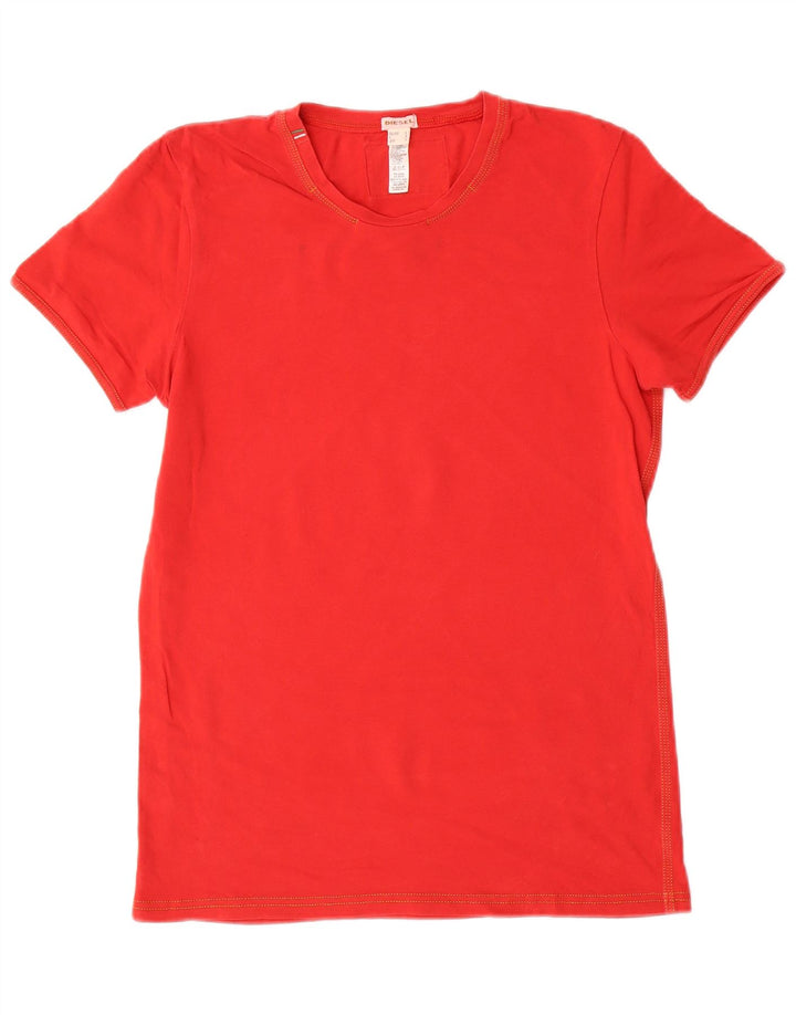 Γυναικείο T-Shirt DIESEL Top UK 10 Small Red Cotton