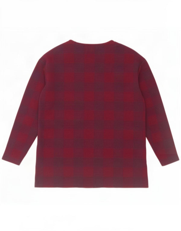 Marks & Spencer Γυναικεία μπλούζα μακρυμάνικη UK 14 Large Purple Check Polyester