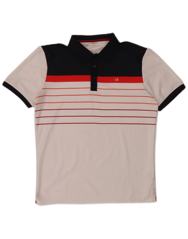 Calvin Klein Ανδρικό πουκάμισο Polo Large White Colourblock Polyester