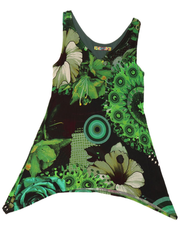 Desigual Γυναικείο Ασύμμετρο Τοπ UK 18 XL Πράσινο Floral