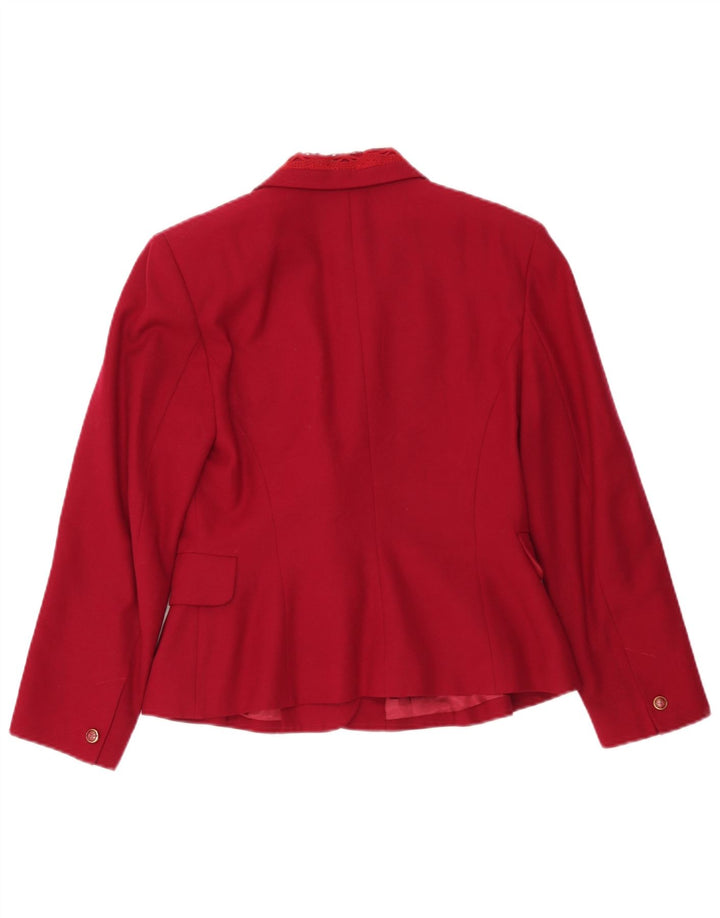 Vintage Γυναικείο Διπλό Μπουφάν Blazer IT 42 Μαλλί μεσαίου μπορντό