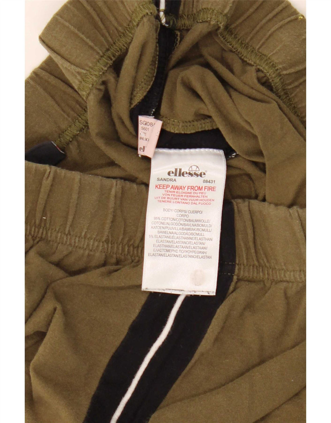 Γυναικείο κολάν Ellesse UK 12 Medium Khaki Colourblock Βαμβακερό