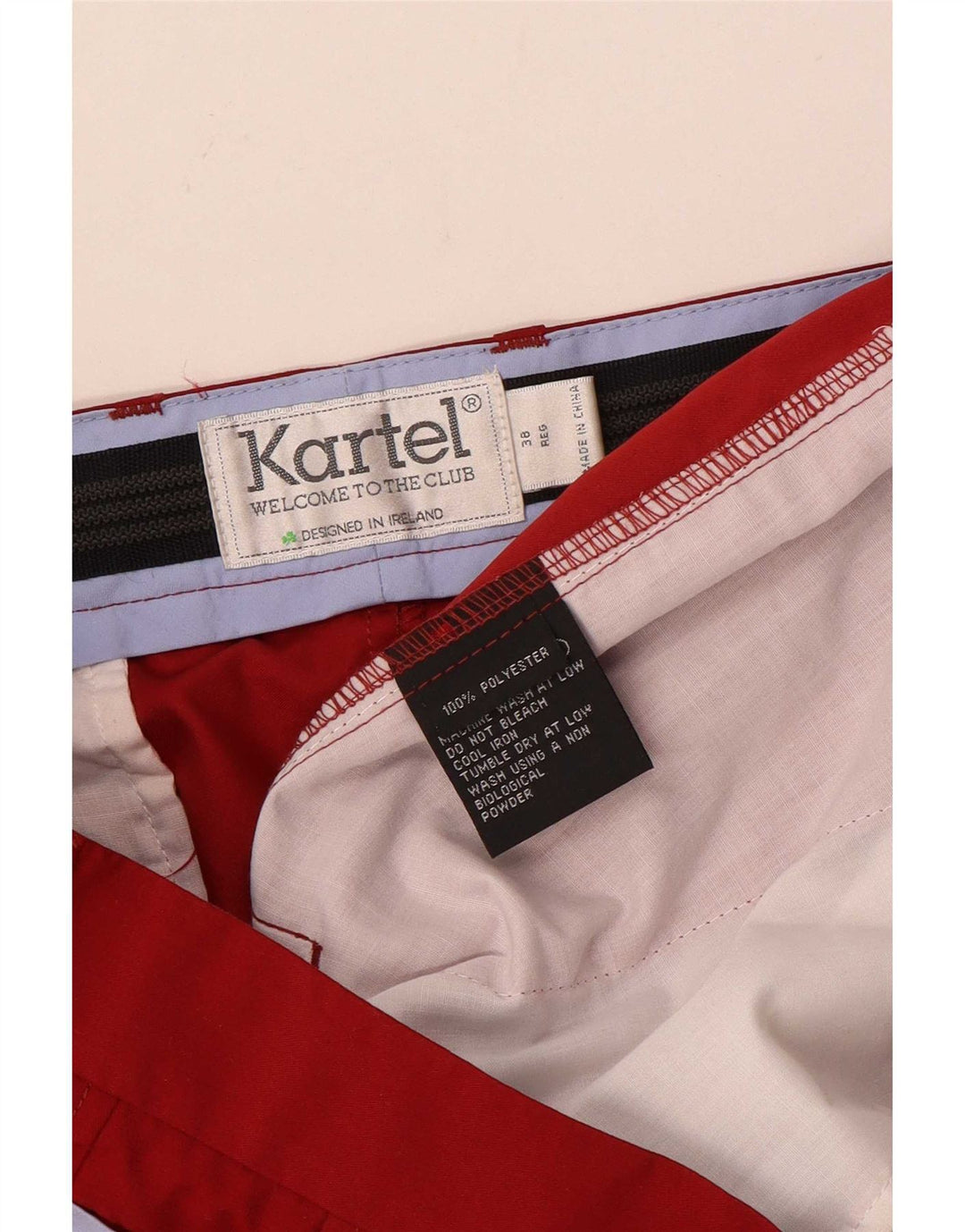 Ανδρικό ίσιο παντελόνι Kartel W38 L33 Red Polyester