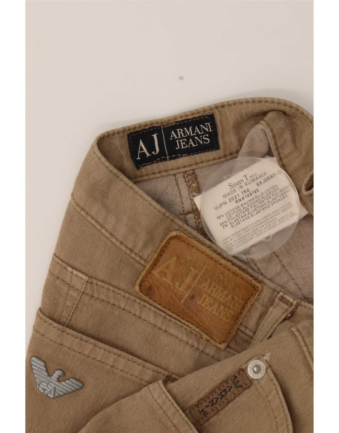 Armani Γυναικείο ίσιο τζιν W31 L26 Μπεζ βαμβακερό