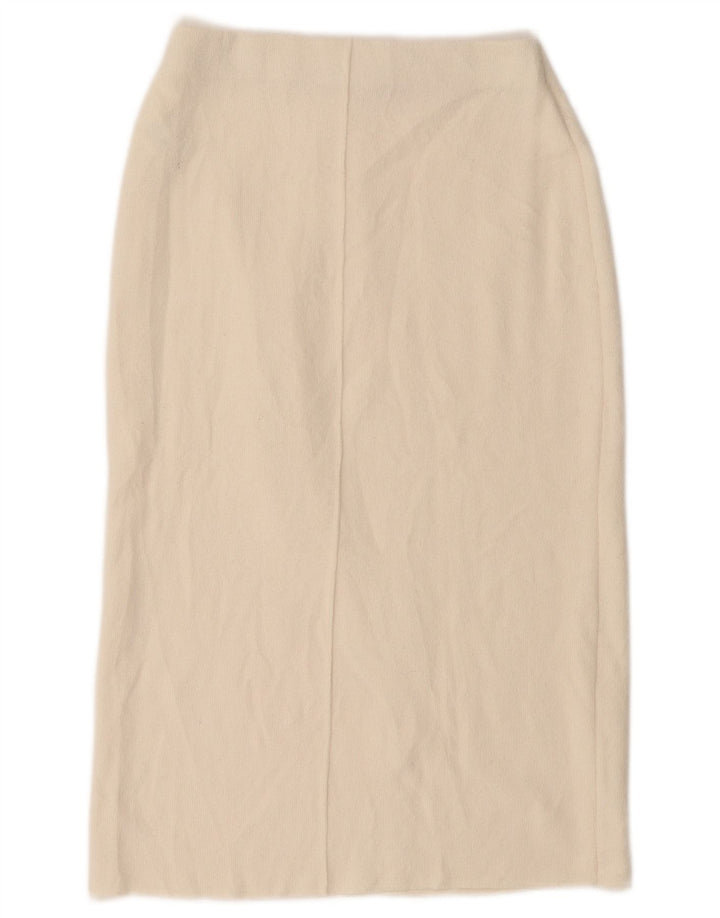 Γυναικεία μίντι ίσια φούστα ZARA Small W26 Off White Polyester