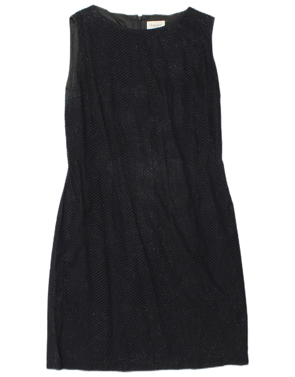 Vintage Γυναικείο Αμάνικο Φόρεμα IT 46 Large Black Chevron