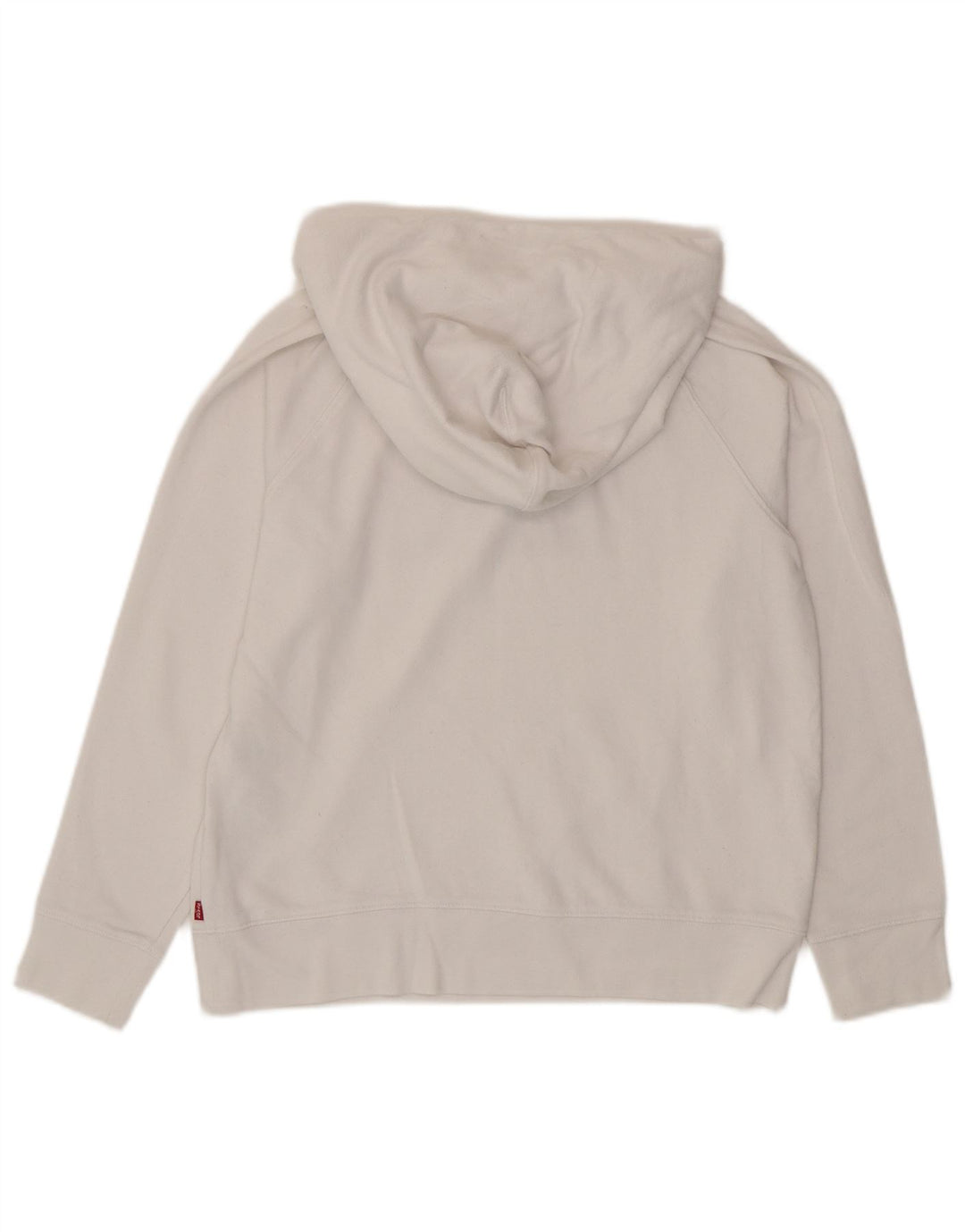 LEVI'S Γυναικείο Γραφικό Hoodie Jumper UK 14 Μεσαίο λευκό βαμβακερό