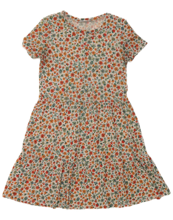 Zara Womens Ruffle A-Line Dress UK 8 Small Multicoloured Floral