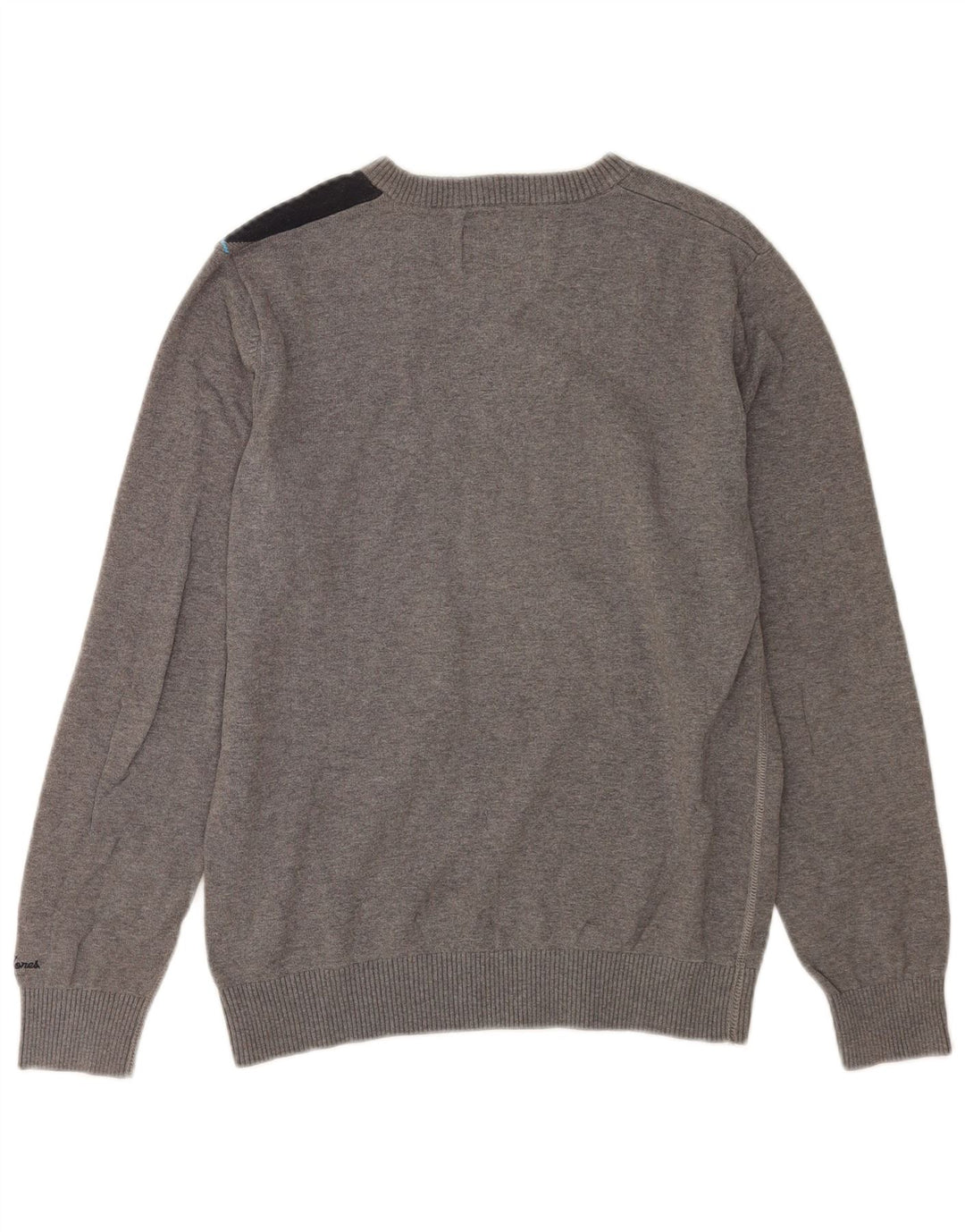 Jack & Jones Ανδρικό πουλόβερ με λαιμόκοψη σε μεσαίο γκρι βαμβακερό χρώμα